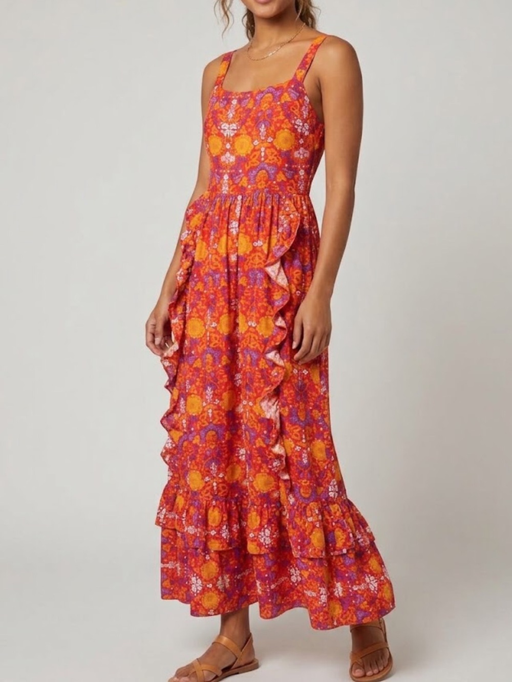 Abel the Label Anthropologie XS Australia Ruffle Romantic Cottagecore MidiDress